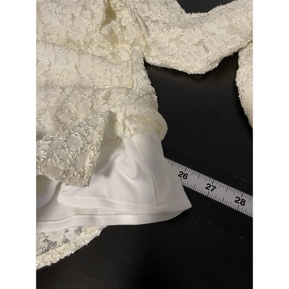 Emma James Women Top Size 10 White Nylon Button Up Stretch Lined Fairy Victorian - Picture 7 of 10